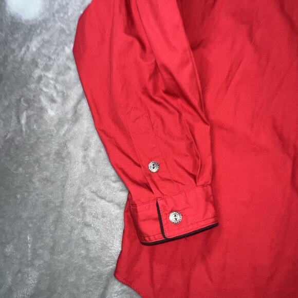 Westbound Red Embroidered Bead Embellished Native American Shirt Women Sz L - Picture 3 of 13